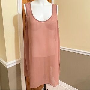 Wynne Layers Chic Blush Sleeveless Women's Sheer Tunic Sz.1X